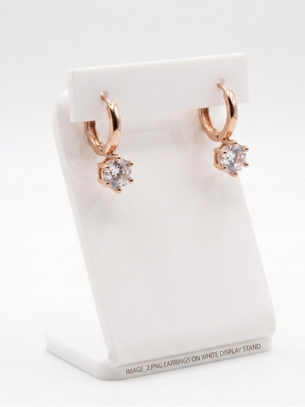 New 14k Gold Filled Geometric Circle Hoop Six-Claw White Sapphire Earrings - Picture 17 of 17